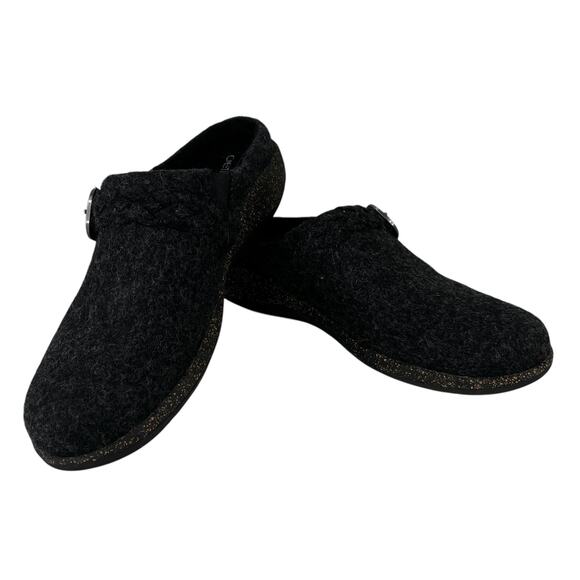 Aetrex Libby Comfort Clog 41 Black Charcoal Wool 10 - Picture 12 of 14